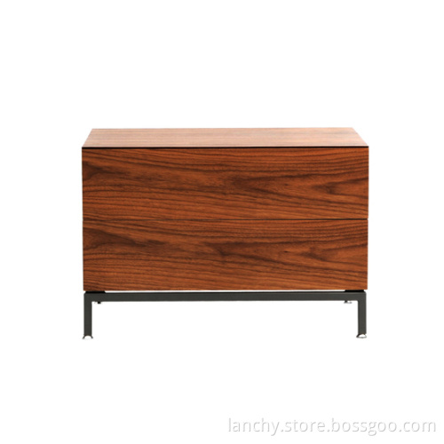 Bedside Cabinet with Light Walnut Veneer (BD-CTG-M2)
